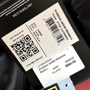 Arc’Teryx Andessa jacket. Size L. Womens. Brand new.  NEVER BEEN WORN. NWT.